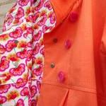 Spring Coat Swing Coat - Size Medium - Tangerine-..