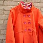 Spring Coat Swing Coat - Size Medium - Tangerine-..